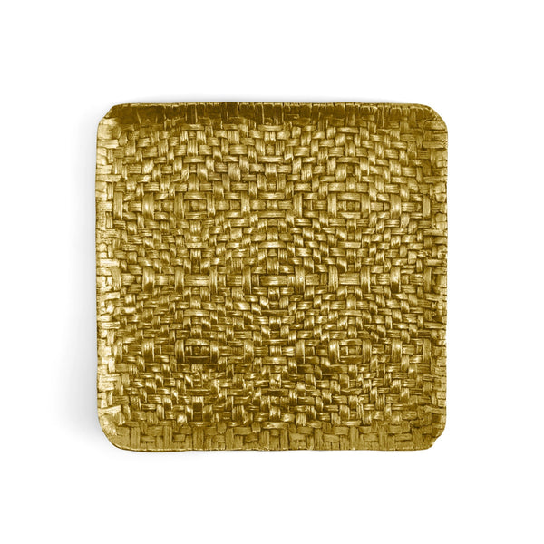 Palm - Antique Goldtone Matzah Plate