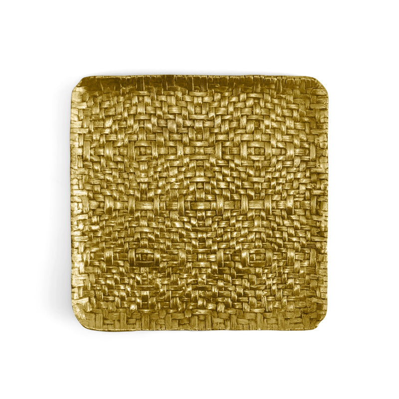 Palm - Antique Goldtone Matzah Plate