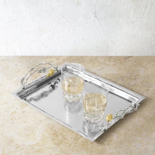 Pomegranate - Silver & Gold Serving Tray