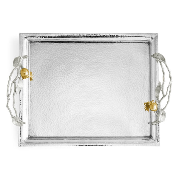 Pomegranate - Silver & Gold Serving Tray