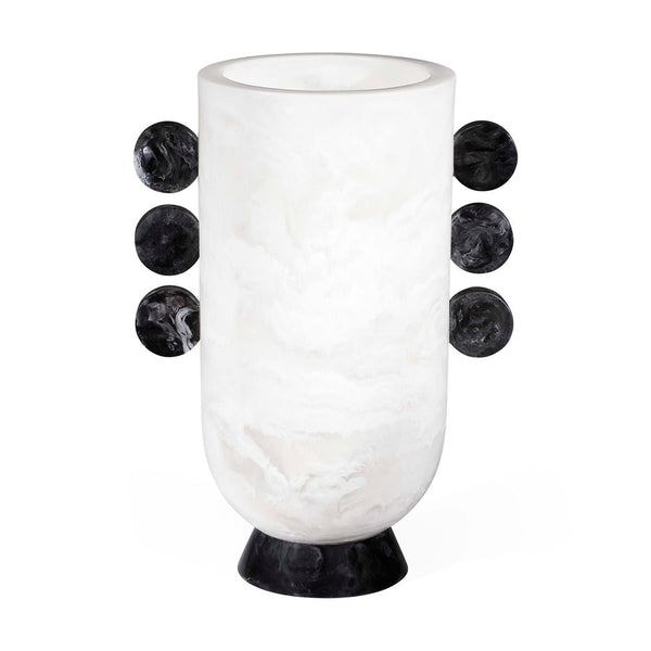 Como Disc Urn - Black & White Vase
