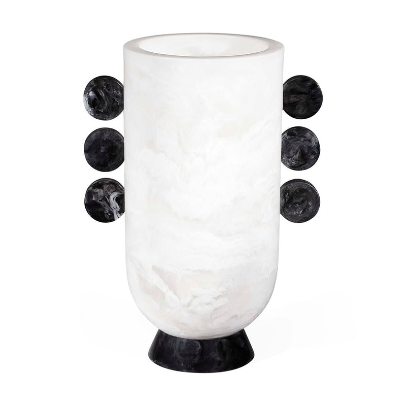Como Disc Urn - Black & White Vase