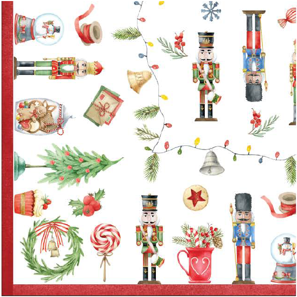 Christmas - N65 Bread Basket Nutcracker Holly
