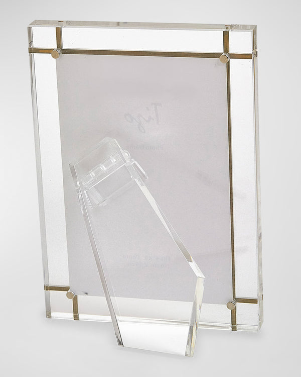 Lucite - Acrylic Frame Gold Metal Design 8x10"