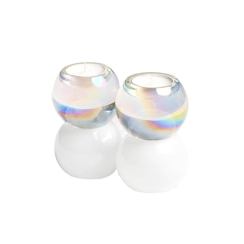 Ball - Tealight Holders White / Iridescent