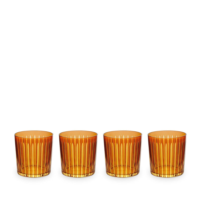 Prism - Double Old Fashioned Glasses Amber (Set of 4)