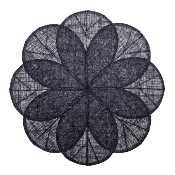 Sinamay - Flower Round Placemat Navy (Set of 4)