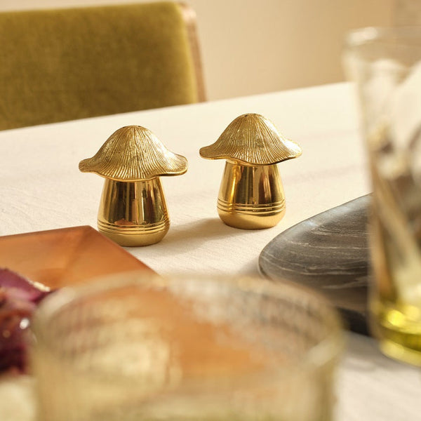 Heidi - Polished Gold Salt And Pepper Shakers