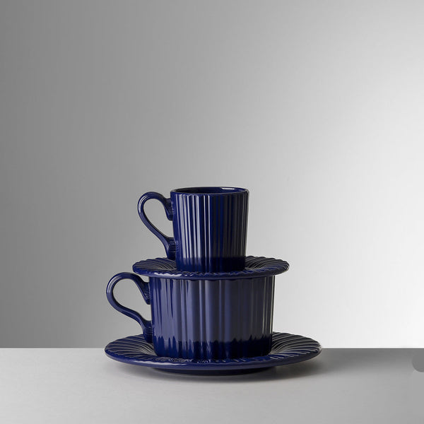 Lucilla - Espresso Cup & Saucer Navy (Set of 2)