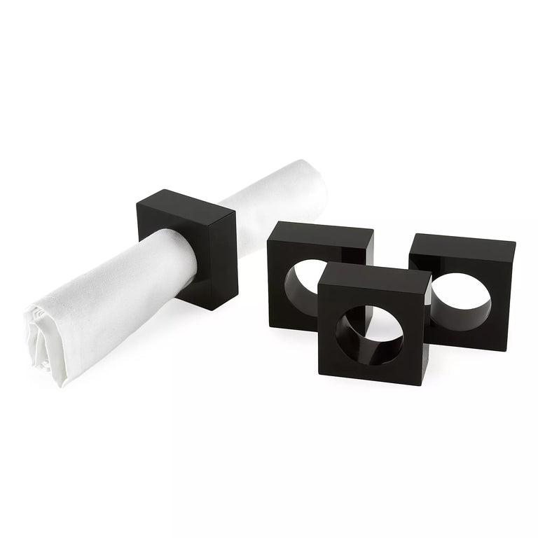 Lucite - Napkin Ring Black (Set of 4)