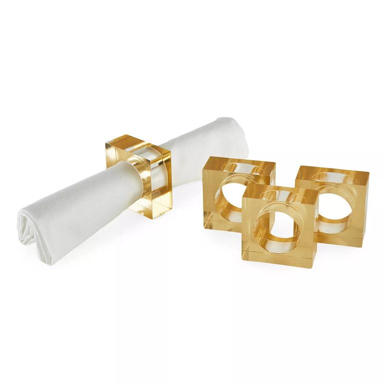 Lucite - Napkin Ring Gold (Set of 4)