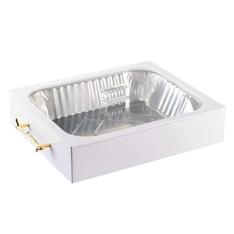 Smart - Decor Pan Holder with Twig Handles - White & Gold