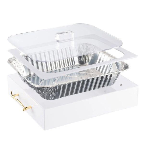 Smart - Decor Pan Holder with Twig Handles - White & Gold