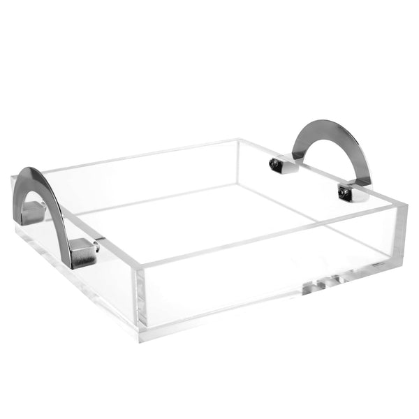 Luxe - Lucite Square Tray Silver