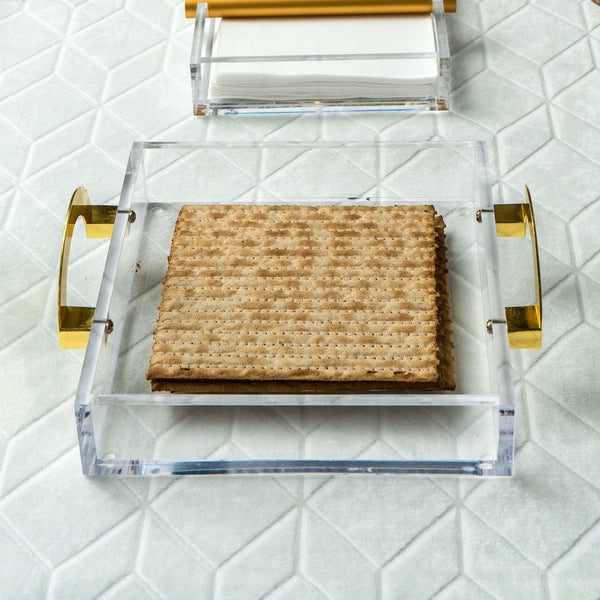 Luxe - Lucite Square Tray Gold