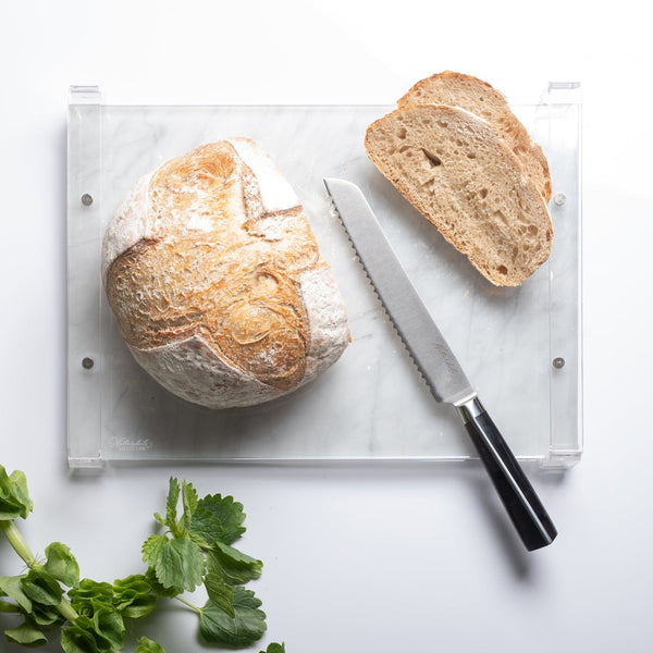 Challah Board - Marble & Clear Handles