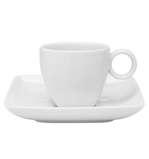 Carre White - Coffee Cup Saucer