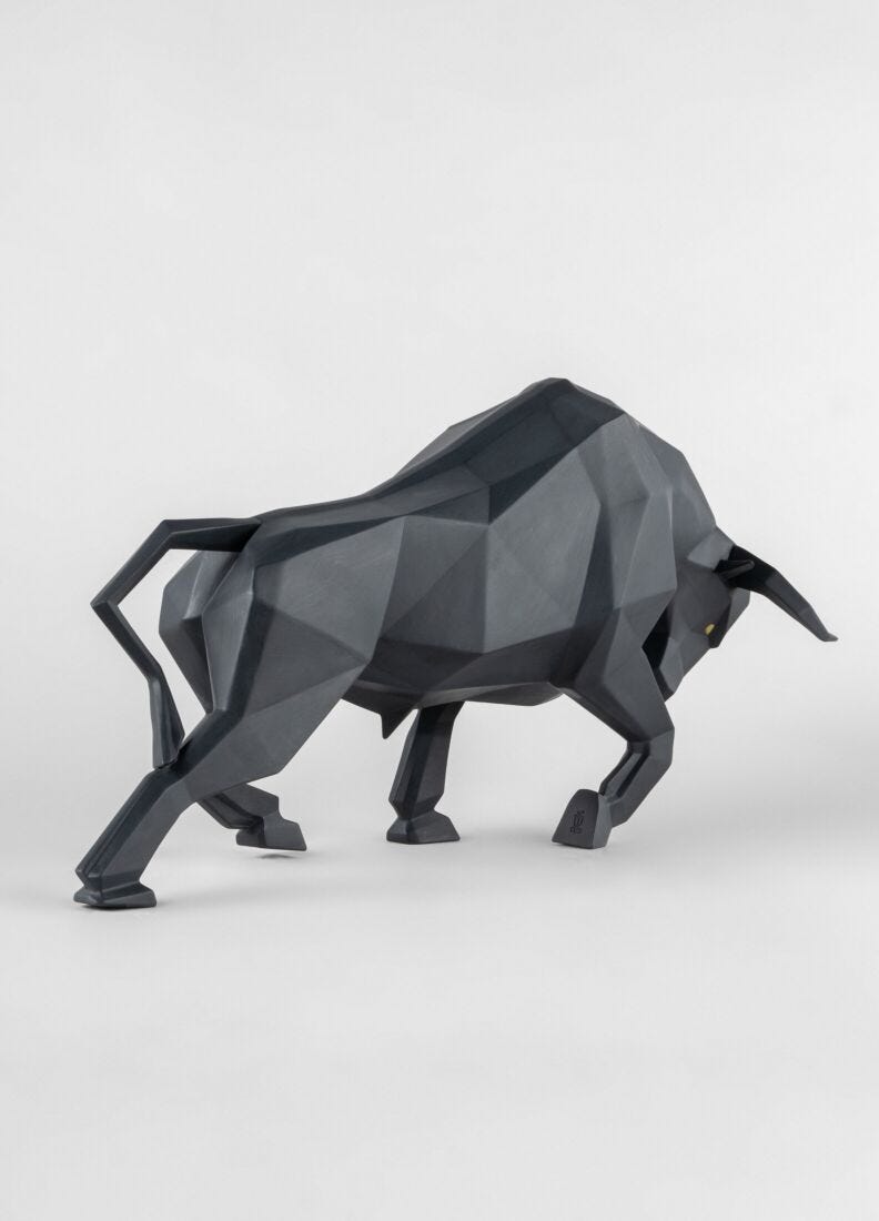 Bull Sculpture - Black matte