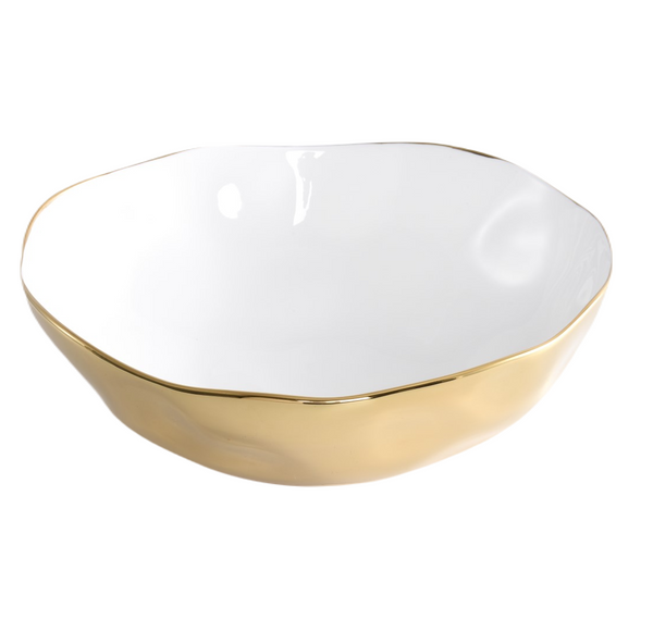 Moonlight - White and Gold - Wide Bowl