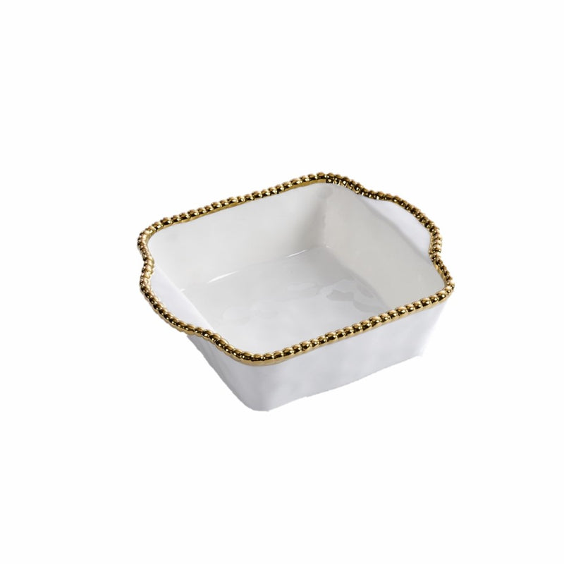 Salerno - White and Gold - Square Baking Dish