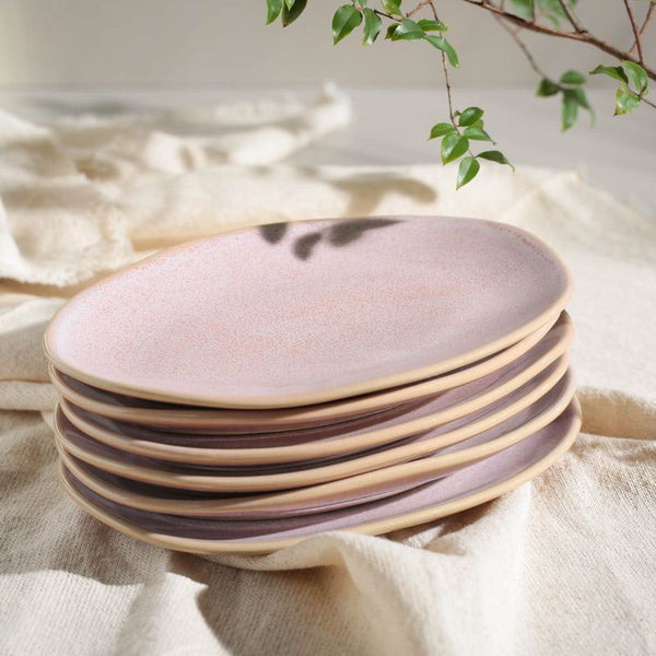 Litchi - Oval Dessert Plate (Set of 6)
