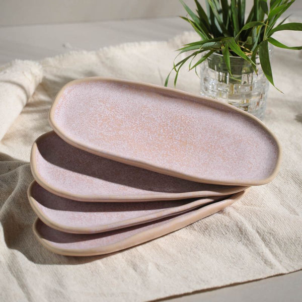 Litchi - Shallow Organic Oval Platter Small (Set of 4)