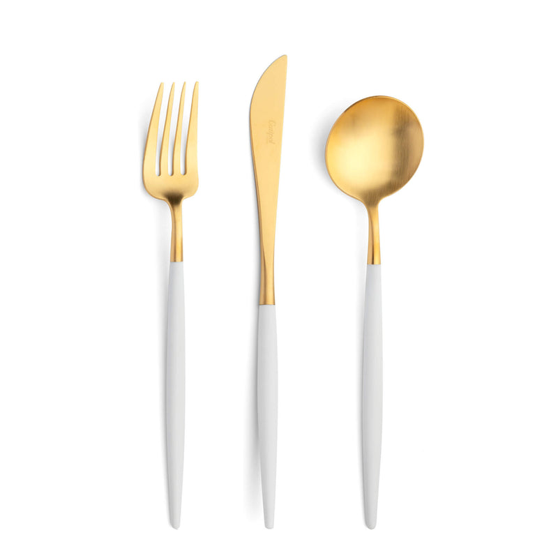 Goa Matte - Gold Plated White Table Spoon