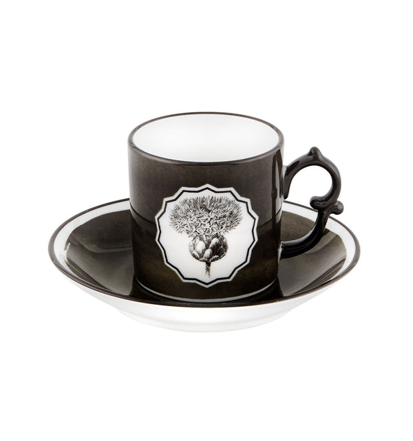 Herbariae - Coffee Cup And Saucer Black