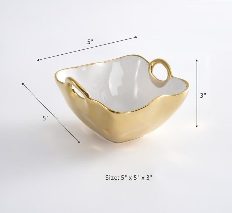 Golden Handles - Gold - Square Snack Bowl
