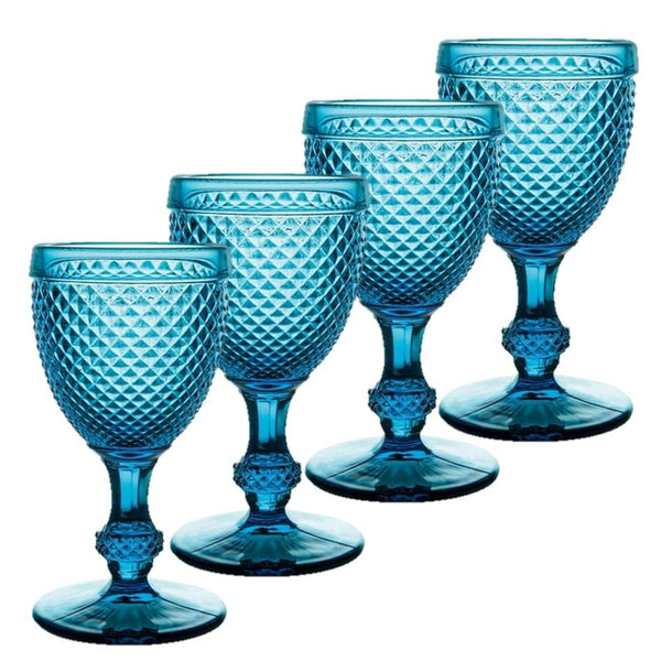 Bicos - Set Of 4 Water Goblets Blue