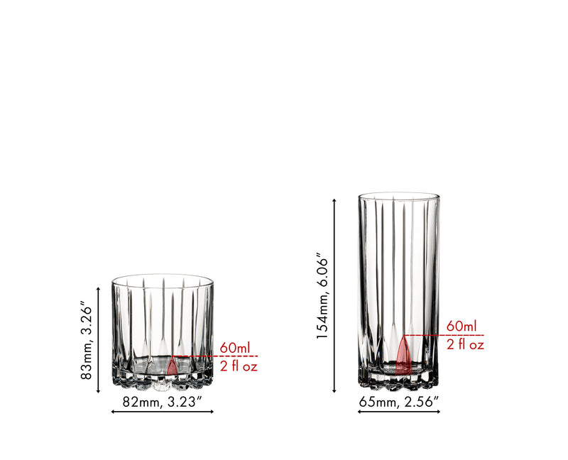 Drink Specific Glassware Rocks and Highballs (Set of 8)