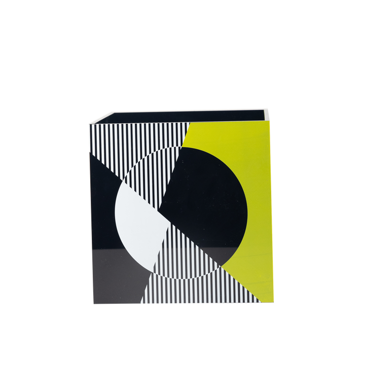 Single Flower Vase - Kinetic - Black, White & Yellow
