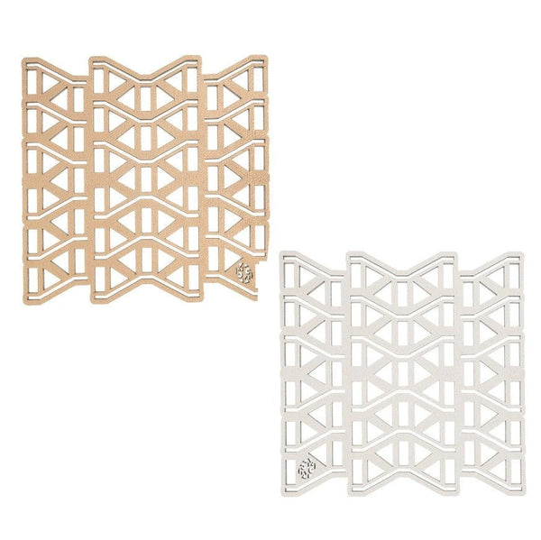 Soho Stairs - Trivets Gold / White (Set of 2)