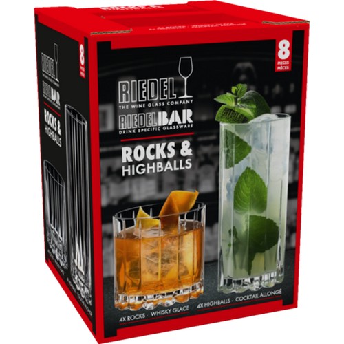 Drink Specific Glassware Rocks and Highballs (Set of 8)