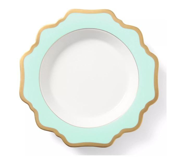 Anna's Palette - Rim Soup Plate - Aqua Green