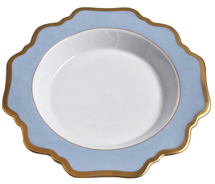 Anna's Palette - Rim Soup Plate - Sky Blue