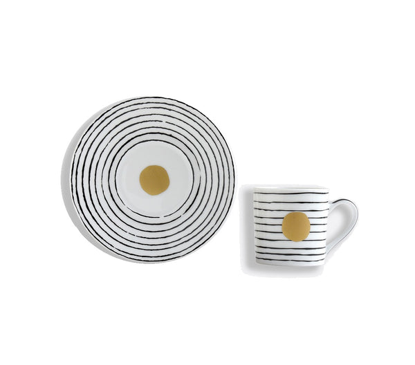 Aboro - Rimmed Coffee Cup And Saucer