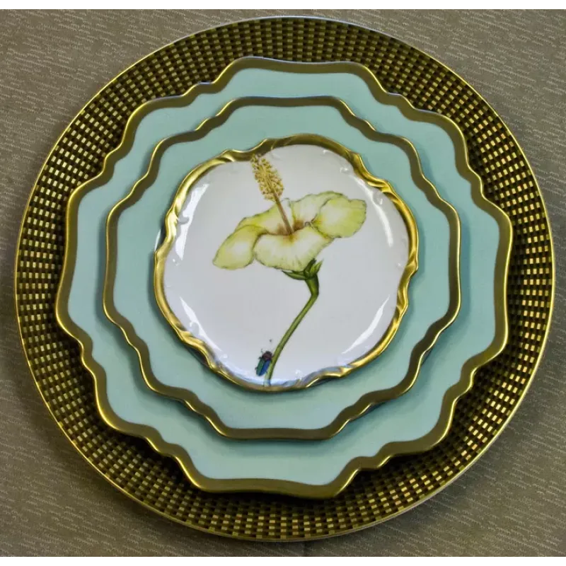 Anna's Palette - Rim Soup Plate - Aqua Green