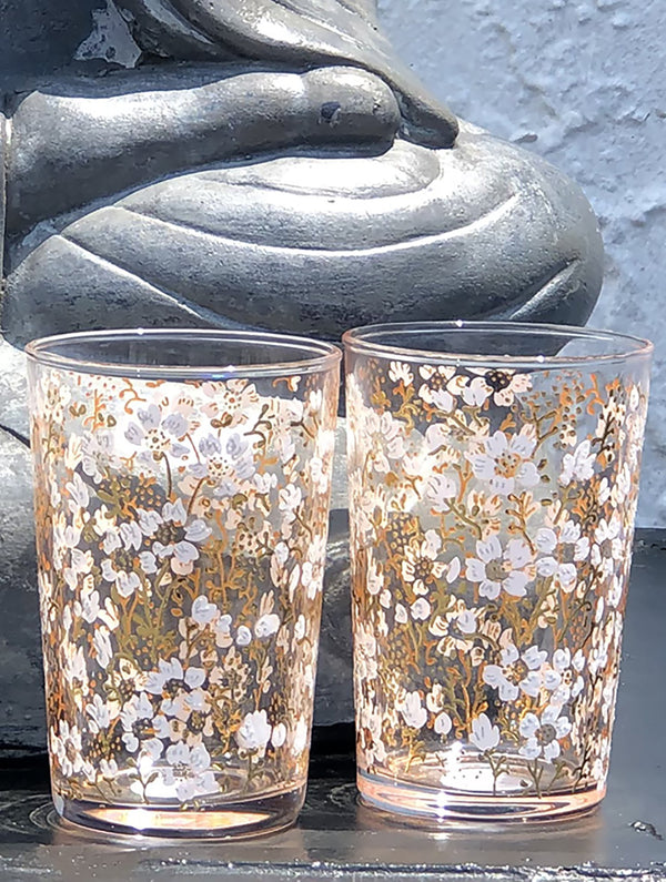 Tea Glasses Eden Flower Clear Gold - (Set of 6)