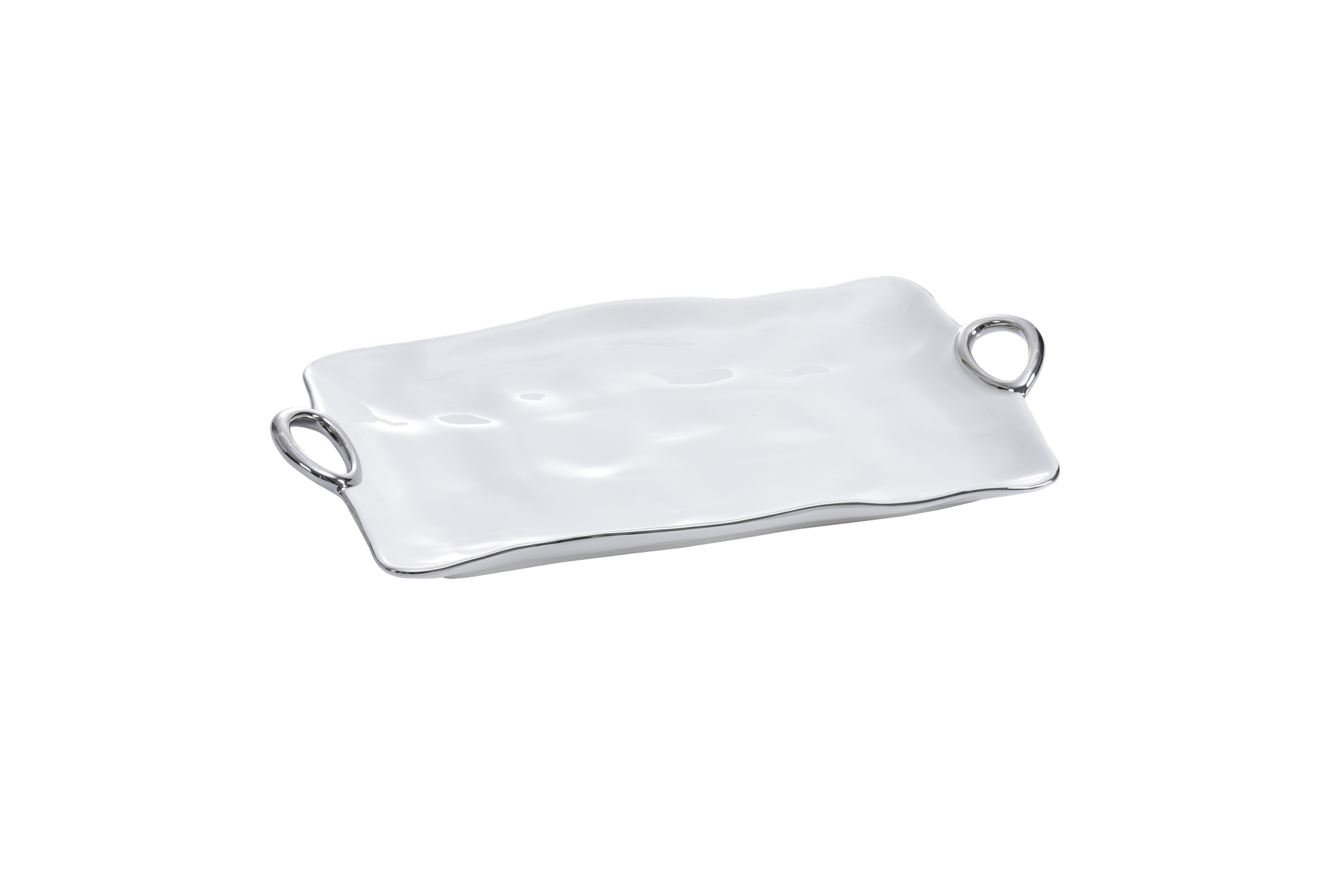 Handles with Style - White and Silver - Large Platter
