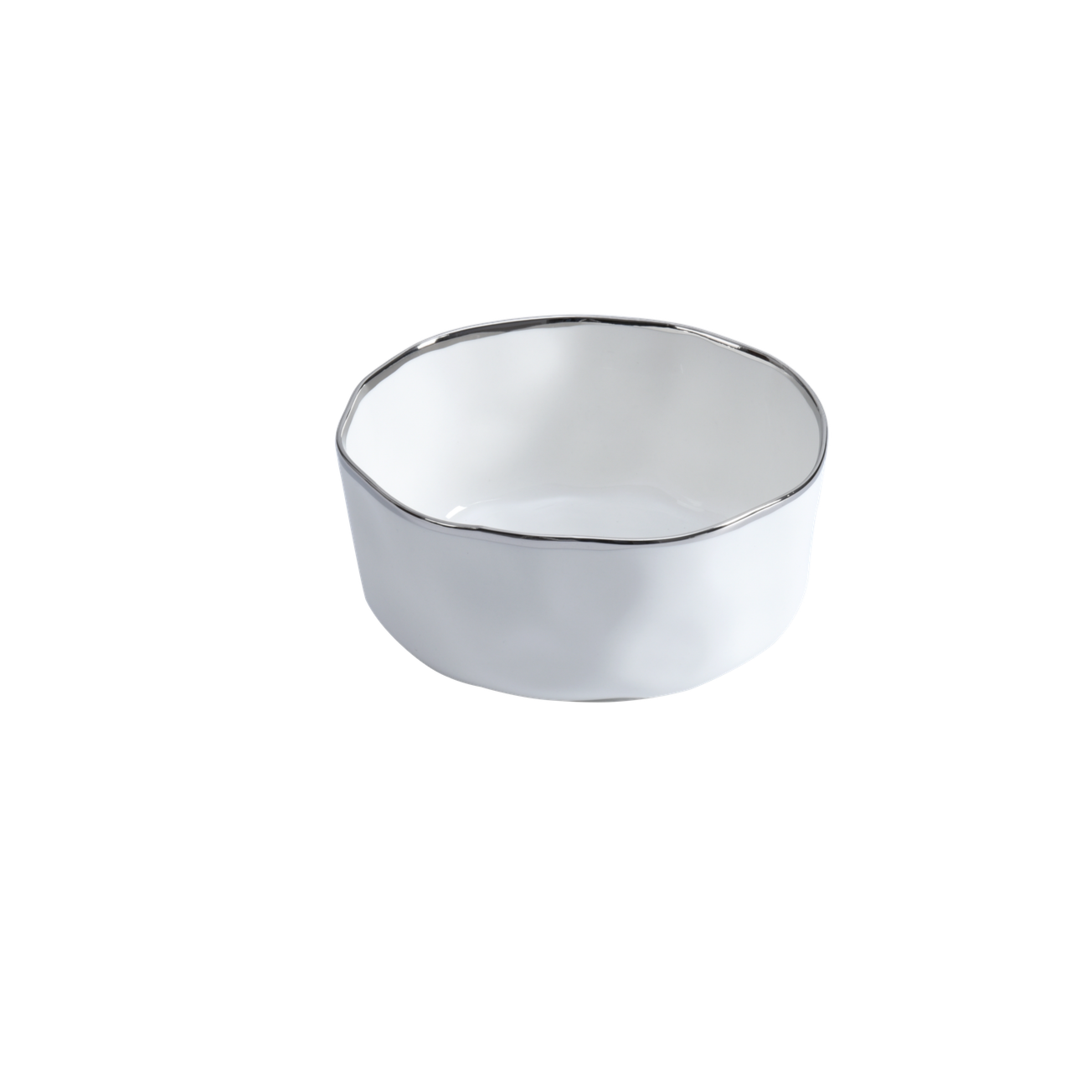 Bianca - White and Silver - Medium Bowl