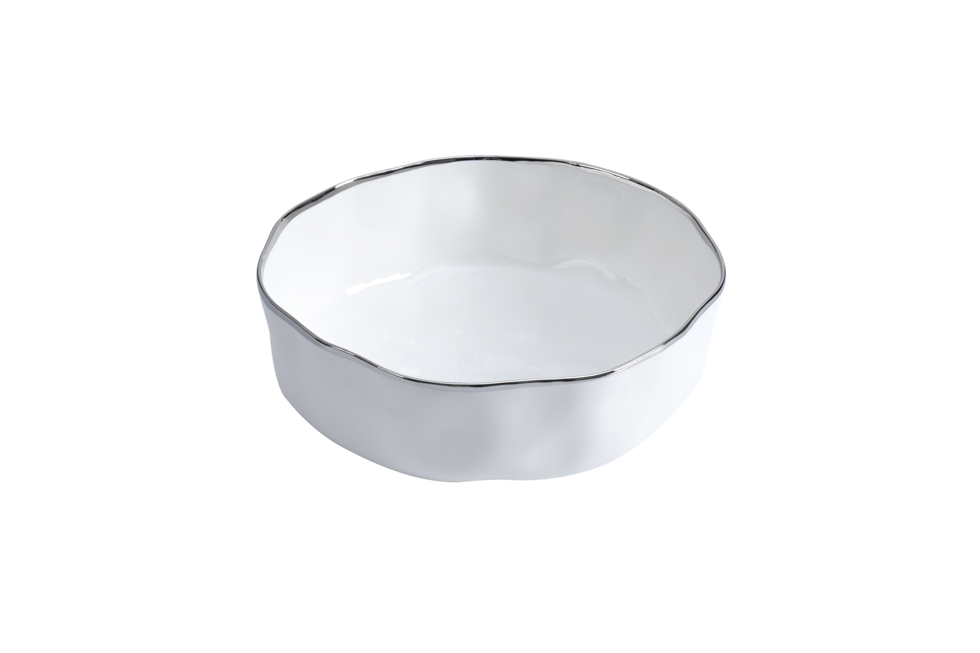 Bianca - White and Silver - Extra Large Bowl