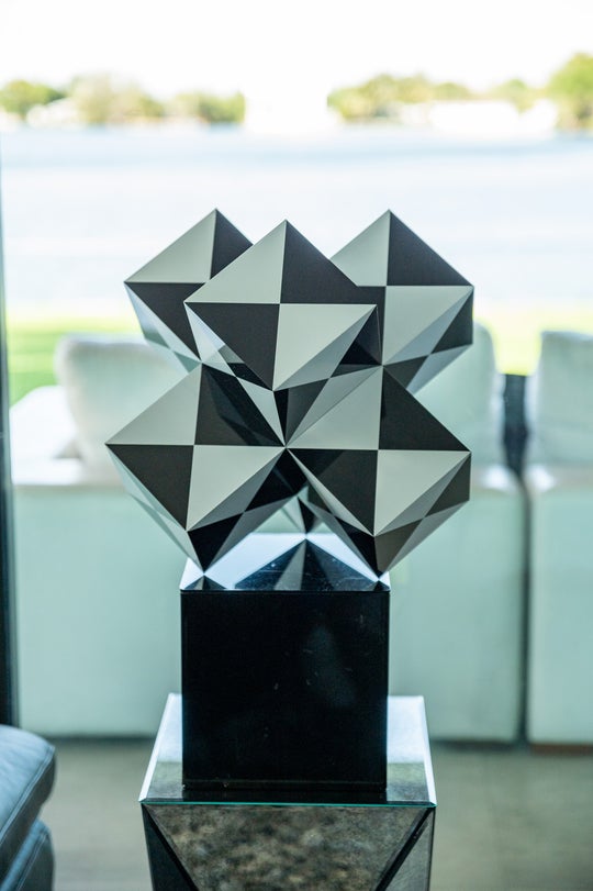 Cube Sculpture - Black and White