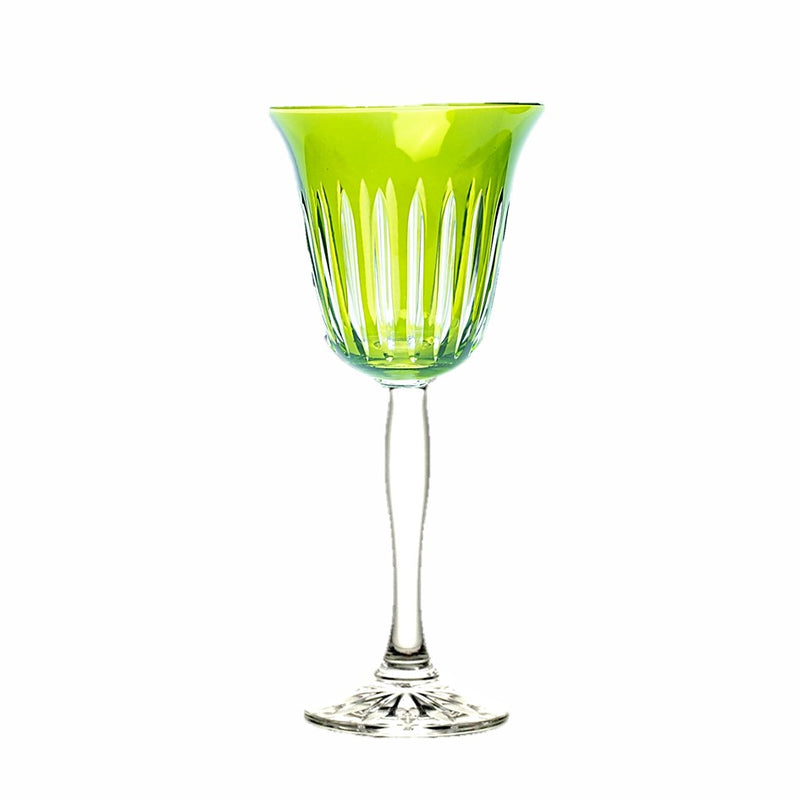 Water Goblet Stripes Green