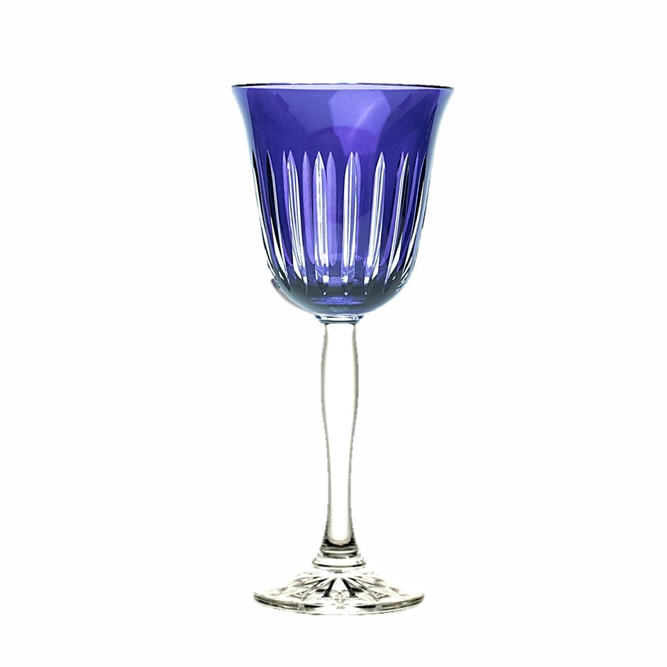 Water Goblet Stripes Violet