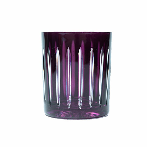 Whiskey Glass Stripes Purple