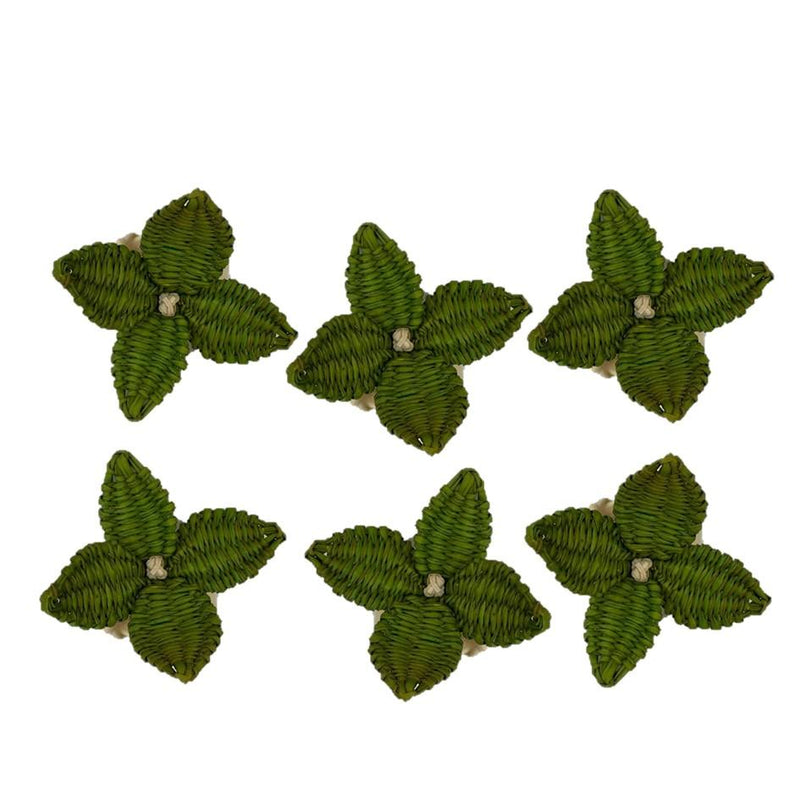 Flowers Napkin Rings Green - (Set of 2)