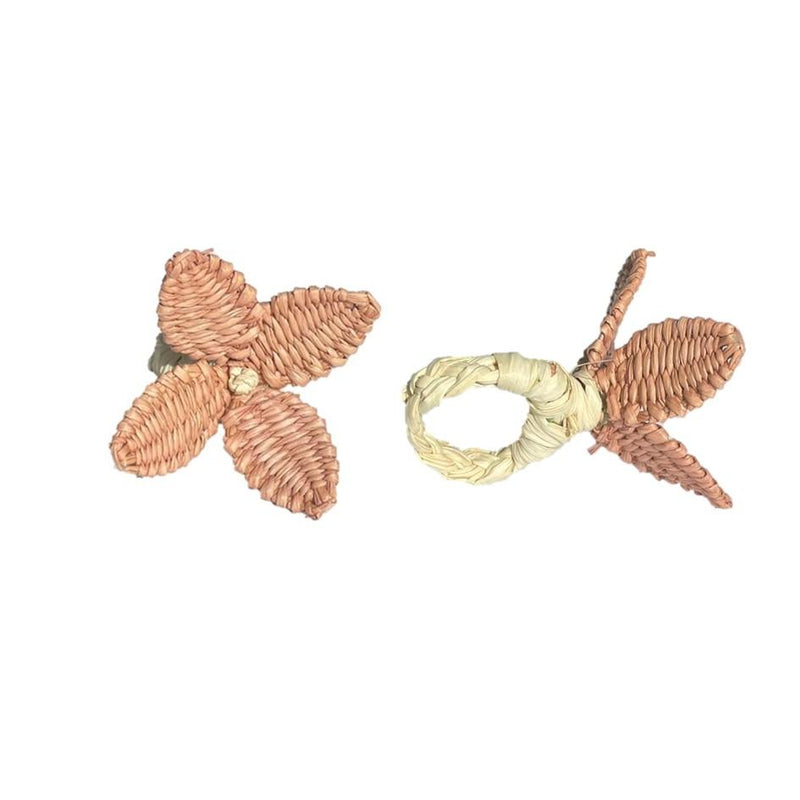 Flowers Napkin Rings Pink - (Set of 2)