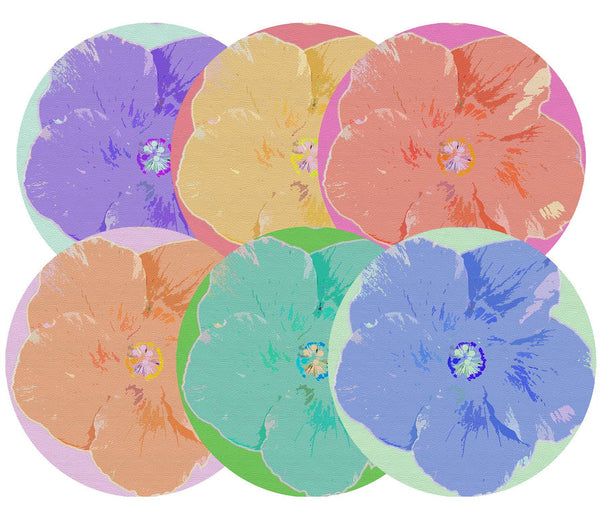 Hibiscus Pebble - Round Placemat Wander (Set of 2)