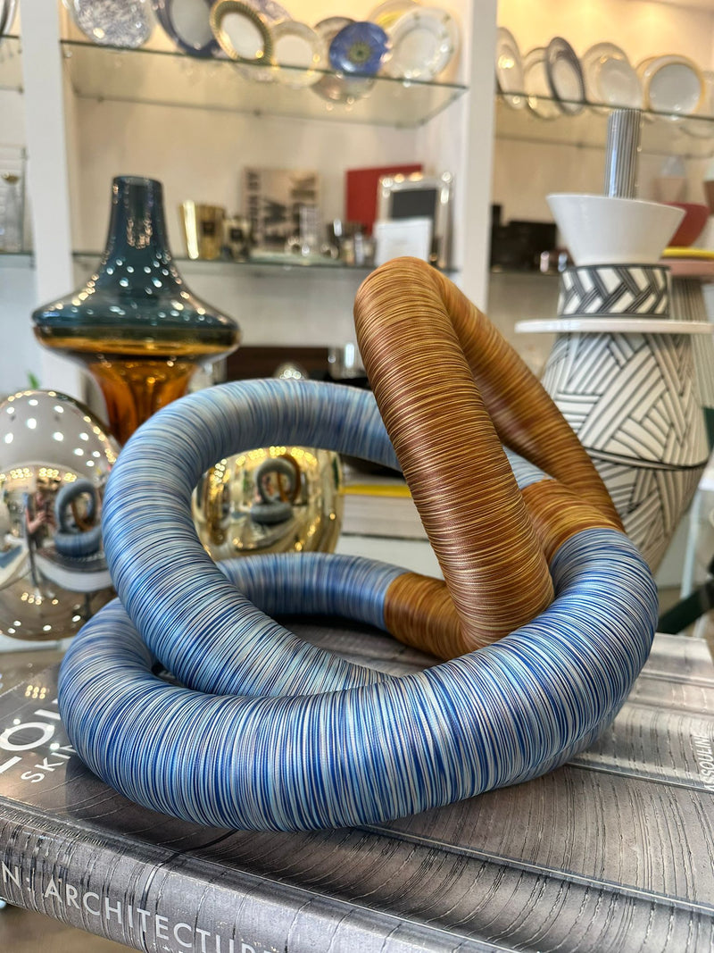 Fabric Knot - Blue / Orange Medium